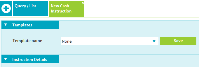 Cash Instruction Saved Templates picture