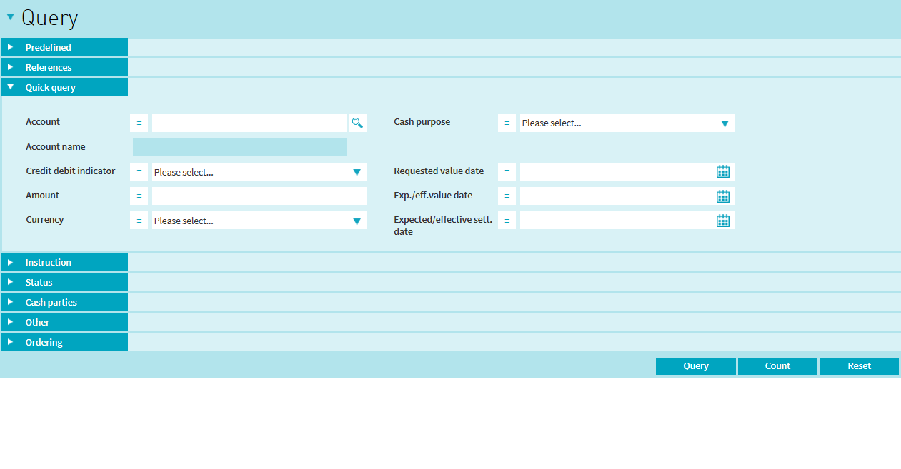 Cash Instruction Query picture