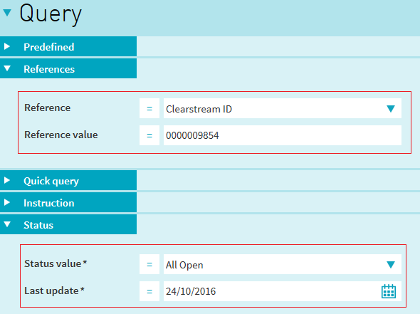 Cash Instruction Query by Reference picture